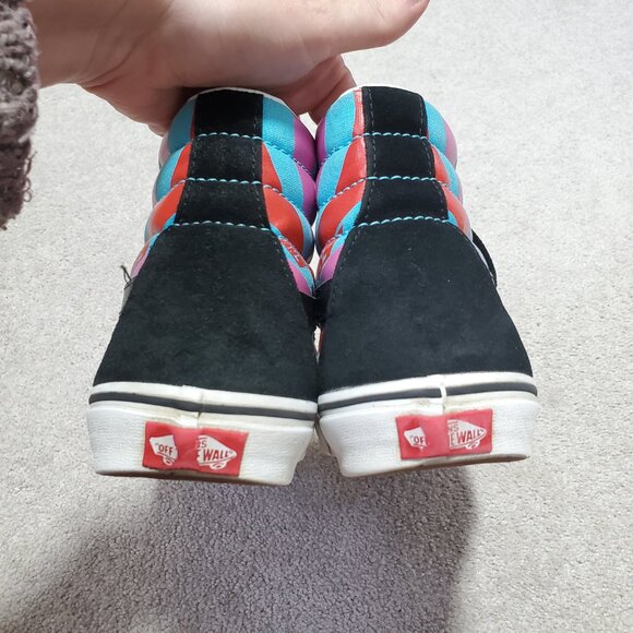 VANS Sk8-Hi Retro Mart Sneakers Hi-Top Leather Suede Lace Up Black Red M9.5 W11 - Picture 6 of 10